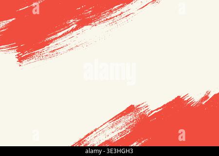 Abstarct grunge background with paint brush diagonal smear texture. Distressed overlay rough texture. Red paintbrush backdrop. dry paint stain for Stock Vector