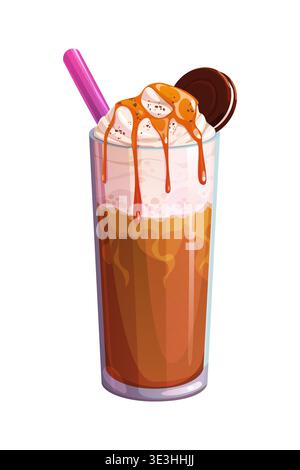 Coffee dessert drink with iced coffee base Stock Vector
