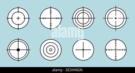 Target and aim icons set. Vector illustration Stock Vector