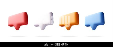 3D Set of colorful speech bubbles. Stock Vector