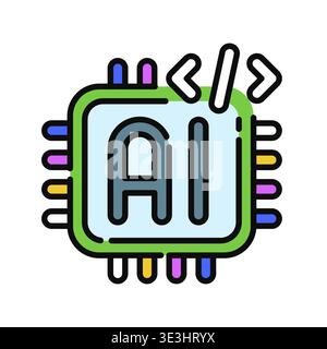 Programming Icon Professional UI Symbol for Software Development, Algorithm Coding and Machine Learning Engineering. It represents digital script writ Stock Vector