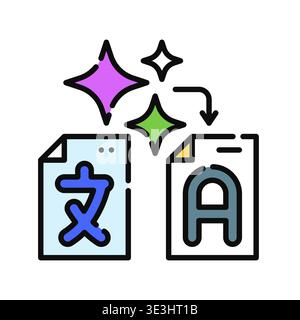 Simulated Conversations Icon Professional UI Symbol for AI Dialogue Simulation, Role-Play Learning and Chatbot Persona Testing. It represents syntheti Stock Vector