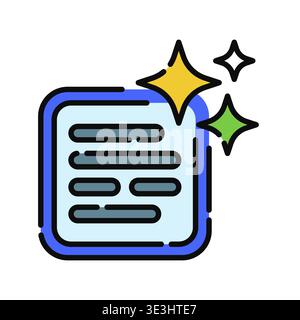Text Generation Icon Professional UI Symbol for Large Language Models (LLM), Natural Language Processing (NLP) and Artificial Intelligence Content Cre Stock Vector