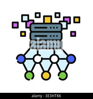 Training Data Icon Professional UI Symbol for Machine Learning Datasets, AI Model Education and Big Data Input. It represents structured information c Stock Vector