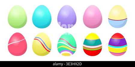 Easter Eggs Vector Art, Icons, and Graphics black and white of kid paint. Stock Vector