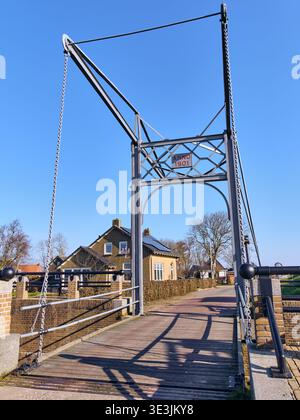 Historic Infrastructure And Water Management In Friesland Netherlands A Drawbridge In Ezumazijl Near Lauwersmeer Reflecting Dutch Engineering And Cult Stock Photo