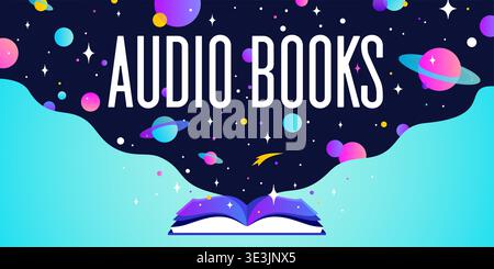 Book, Imagination, Dreams. Cosmos book, space imagination Stock Vector