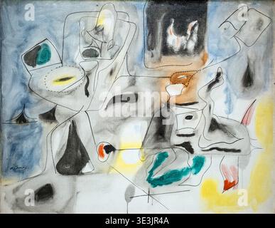 ARSHILE GORKY,  b 1904 - d 1948.   HUGGING, 1945. Oil on canvas. Stock Photo