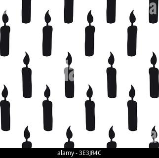 Vector seamless pattern of candle silhouette Stock Vector
