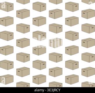 Vector seamless pattern of cart board box Stock Vector