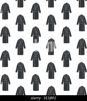 Vector seamless pattern of hand drawn outline coat Stock Vector