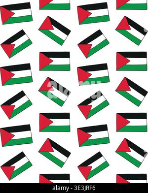 Vector seamless pattern of Palestine flag Stock Vector