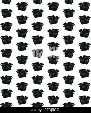 Vector seamless pattern of hand drawn box Stock Vector