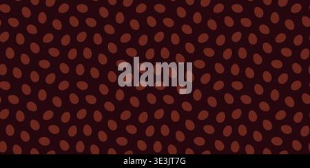 Dark chocolate eggs seamless vector pattern or banner, simple minimal background for packaging design Stock Vector