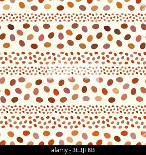 Chocolate Easter egg stripes seamless vector pattern, Simple brown eggs background for spring and Easter designs Stock Vector