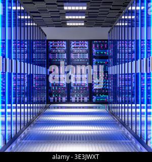 Server racks 3d modern data center Stock Photo