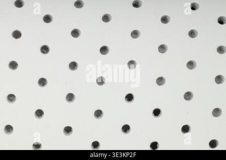 White Perforated Leather Material Texture Background Stock Photo