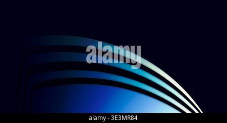 Abstract Blue Waves on Dark Background.futuristic glowing stripes with copy space.technology, AI, digital design, music events, presentations, banners Stock Photo