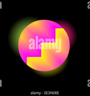 Abstract background with zigzag circle and radial gradient, stock vector Stock Vector