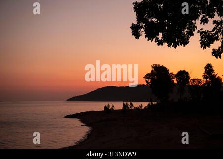 Sunset over Lake Kariba, Kariba, Zimbabwe Stock Photo