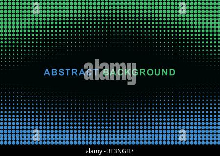 Abstract Dual Edge Wavy Halftone Dot Border Frame Background, Split Color Top Bottom Wave Dotted Pattern Copy Space Vector Template, Modern Gradient Stock Vector