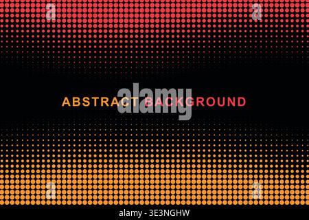 Abstract Dual Edge Wavy Halftone Dot Border Frame Background, Split Color Top Bottom Wave Dotted Pattern Copy Space Vector Template, Modern Gradient Stock Vector