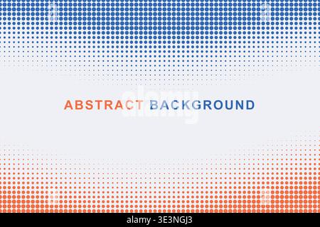 Abstract Dual Edge Wavy Halftone Dot Border Frame Background, Split Color Top Bottom Wave Dotted Pattern Copy Space Vector Template, Modern Gradient Stock Vector