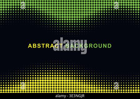 Abstract Dual Edge Wavy Halftone Dot Border Frame Background, Split Color Top Bottom Wave Dotted Pattern Copy Space Vector Template, Modern Gradient Stock Vector