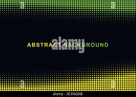 Abstract Dual Edge Wavy Halftone Dot Border Frame Background, Split Color Top Bottom Wave Dotted Pattern Copy Space Vector Template, Modern Gradient Stock Vector