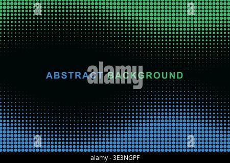 Abstract Dual Edge Wavy Halftone Dot Border Frame Background, Split Color Top Bottom Wave Dotted Pattern Copy Space Vector Template, Modern Gradient Stock Vector