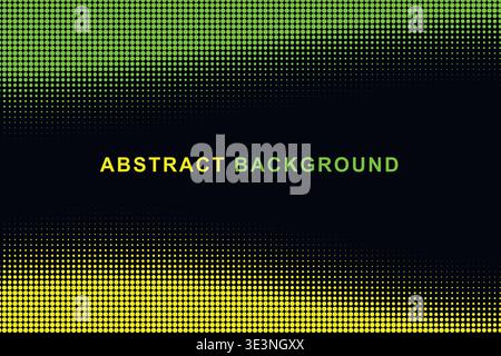 Abstract Dual Edge Wavy Halftone Dot Border Frame Background, Split Color Top Bottom Wave Dotted Pattern Copy Space Vector Template, Modern Gradient Stock Vector
