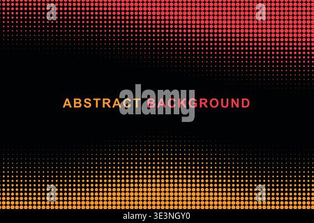 Abstract Dual Edge Wavy Halftone Dot Border Frame Background, Split Color Top Bottom Wave Dotted Pattern Copy Space Vector Template, Modern Gradient Stock Vector