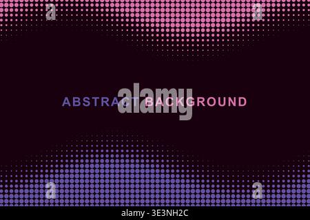 Abstract Dual Edge Wavy Halftone Dot Border Frame Background, Split Color Top Bottom Wave Dotted Pattern Copy Space Vector Template, Modern Gradient Stock Vector