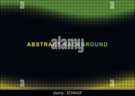 Abstract Dual Edge Wavy Halftone Dot Border Frame Background, Split Color Top Bottom Wave Dotted Pattern Copy Space Vector Template, Modern Gradient Stock Vector