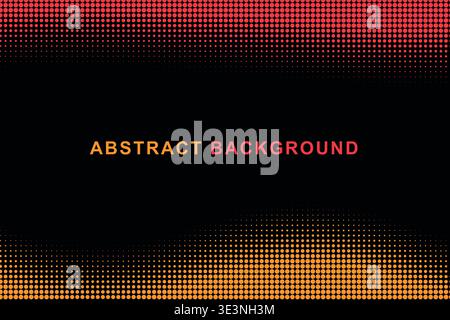 Abstract Dual Edge Wavy Halftone Dot Border Frame Background, Split Color Top Bottom Wave Dotted Pattern Copy Space Vector Template, Modern Gradient Stock Vector