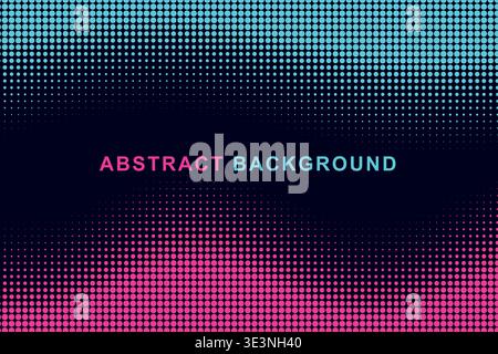 Abstract Dual Edge Wavy Halftone Dot Border Frame Background, Split Color Top Bottom Wave Dotted Pattern Copy Space Vector Template, Modern Gradient Stock Vector