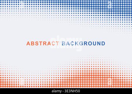 Abstract Dual Edge Wavy Halftone Dot Border Frame Background, Split Color Top Bottom Wave Dotted Pattern Copy Space Vector Template, Modern Gradient Stock Vector