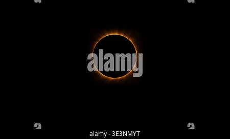 A stunning total solar eclipse showing the sun golden corona glowing behind the dark moon in a black sky Stock Vector