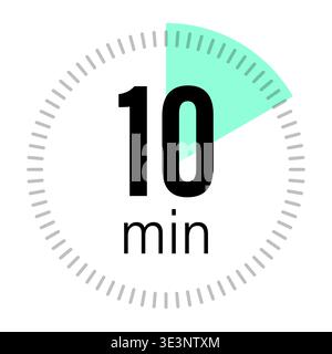 Ten minute timer. Clock segment Vector. Ten 10 minutes. Precise ten measurement. Manual vector only. No autotrace used. EPS 10. Stock Vector