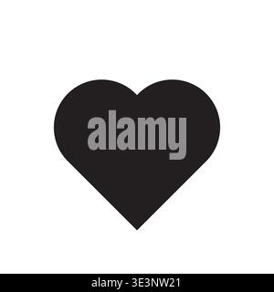 Classic black heart Vector. Love shape icon. Romance feeling symbol. Simple soul sign. Manual vector only. No autotrace used. EPS 10. Stock Vector