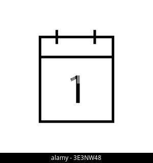 Monthly calendar Vector. Number one detail. Schedule date icon. Event time symbol. Manual vector only. No autotrace used. EPS 10. Stock Vector