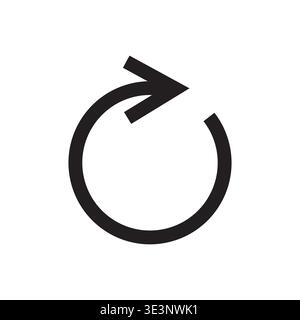 Refresh icon arrow. Update Vector symbol. Reload circle shape. Simple black detail. Manual vector only. No autotrace used. EPS 10. Stock Vector