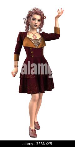 3D Rendered woman with curly red hair and cat ears poses confidently in a short leopard print dress with fishnet straps and black boots. Perfect for f Stock Photo - Alamy 3D Rendered woman with curly red hair and cat ears poses confidently in a short leopard print dress with fishnet straps and black boots. Perfect for f Stock Photo - Alamy