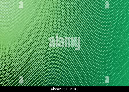 Abstract 3D Perspective Warped Halftone Dot Wave Gradient Background, Corner Fade Curved Mesh Distortion Dynamic Flow Texture Vector Wallpaper Stock Vector