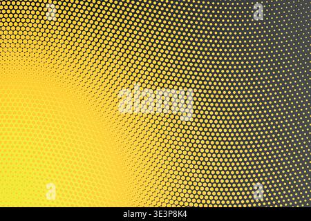 Abstract 3D Perspective Warped Halftone Dot Wave Gradient Background, Corner Fade Curved Mesh Distortion Dynamic Flow Texture Vector Wallpaper Stock Vector