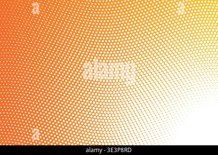 Abstract 3D Perspective Warped Halftone Dot Wave Gradient Background, Corner Fade Curved Mesh Distortion Dynamic Flow Texture Vector Wallpaper Stock Vector