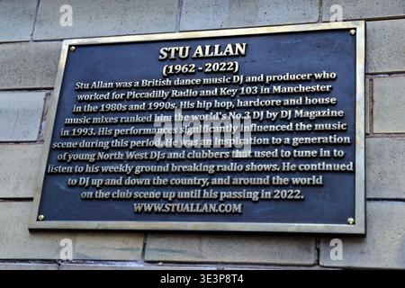 Stu Allan DJ 1962-2022 plaque Stock Photo