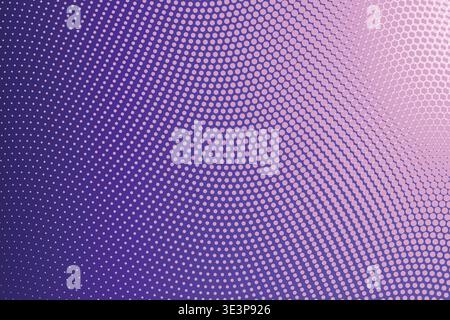 Abstract 3D Perspective Warped Halftone Dot Wave Gradient Background, Corner Fade Curved Mesh Distortion Dynamic Flow Texture Vector Wallpaper Stock Vector