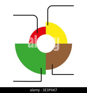Doughnut chart icon. Graph segment symbol. Vector infographic element. Business data graphic. Manual vector only. No autotrace used. EPS 10. Stock Vector