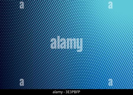 Abstract 3D Perspective Warped Halftone Dot Wave Gradient Background, Corner Fade Curved Mesh Distortion Dynamic Flow Texture Vector Wallpaper Stock Vector